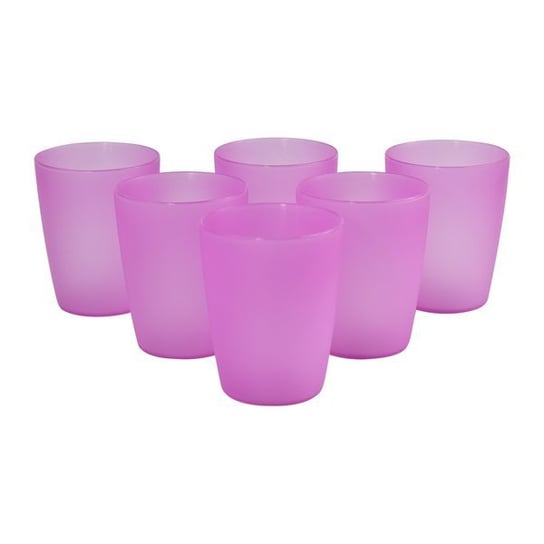Kubki plastikowe Weekend komplet 6 szt różowe 300 ml bez BPA SAGAD