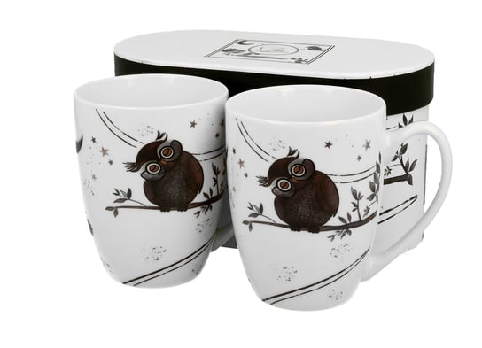 Kubki porcelanowe  do kawy i herbaty porcelanowe DUO CHARMING OWLS 350 ml 2 szt DUO Gift