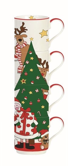 Kubki świąteczne Santa & Friends Tree, 275 ml, 4 szt. Dekoria