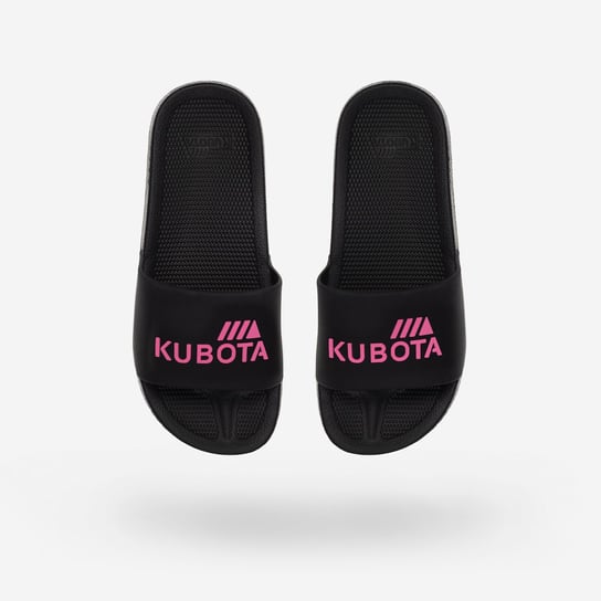 Kubota, klapki basenowe, Basic czarne z różowym logo, 36 Kubota