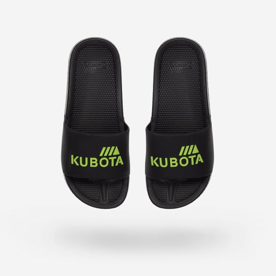 Kubota, klapki basenowe, Basic czarne z zielonym logo, 42 Kubota