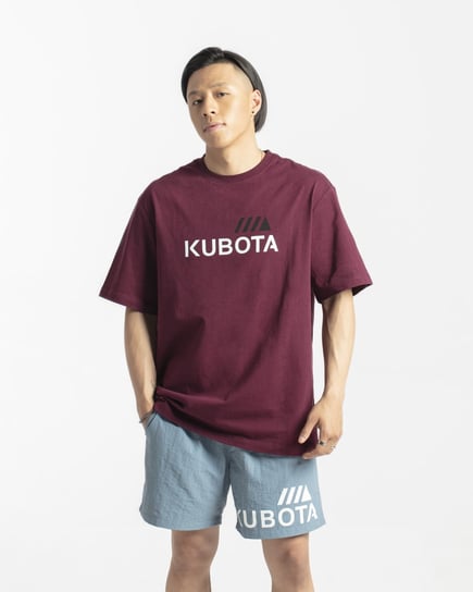 Kubota, T-shirt Męski Oversize, bordowy, L Kubota