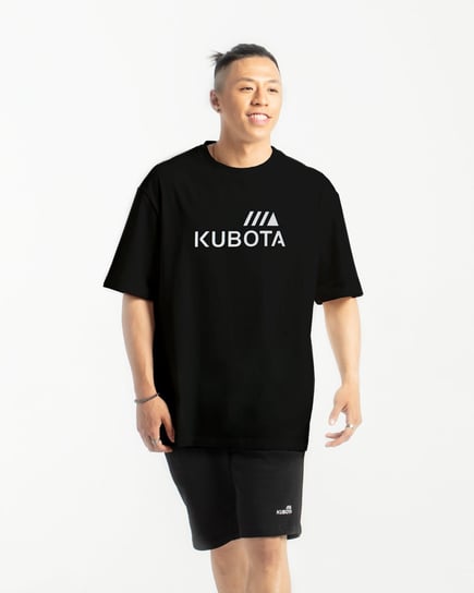 Kubota, T-shirt Męski Oversize, Czarny, M Kubota