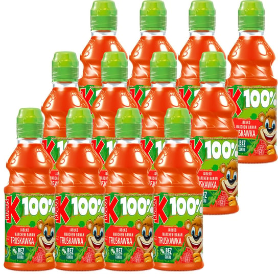 Kubuś 100% Sok jabłko marchew banan truskawka 300 ml x 12 sztuk Kubuś