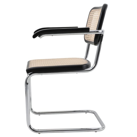 Kuchenne krzesło z podłokietnikami VIENNA MH-015CH-BN Step rattan czarne beżowe Step Into Design