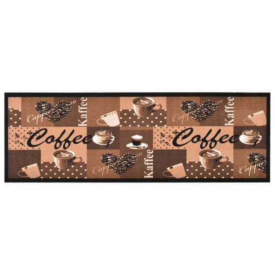 Kuchenny dywanik podłogowy, Coffee, brązowy, 60x180 cm vidaXL