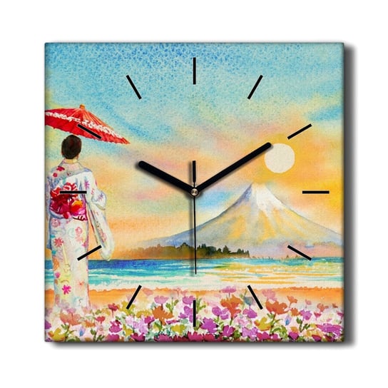 Kuchenny zegar na płótnie Góra fuji Japonia 30x30, Coloray Coloray