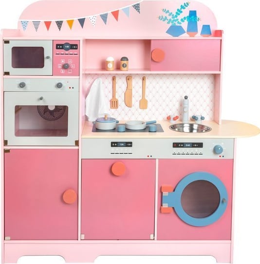 Kuchnia do zabawy dla dzieci Pink , zabawka drewniana , zabawka dla 3 latka , zabawa w dom, zabawa w gotowanie Small Foot Design