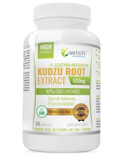 Kudzu Root Ekstrakt 500 mg (Opornik łatkowaty), Suplement diety, 60 kaps. wege, Wish Wish