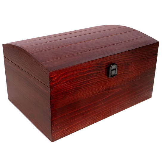 Kufer ozdobne pudełko drewniane bordowe na prezent, pamiątki, zabawki 34,5 x 25 x 19,2 cm Creative Deco