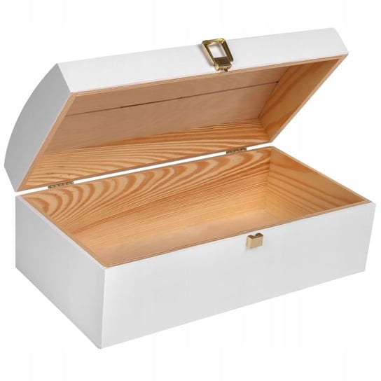 Kufer Pudełko Drewniane Białe 34,5 X 18 X 13,8 Cm Creative Deco