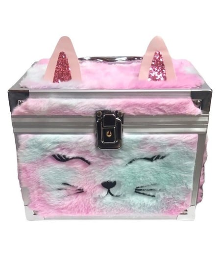 Kuferek futrzany Kosmetyczka walizka dziecięca z produktami do makijażu I Love My Style 25 Rainbow Kotek Inna marka