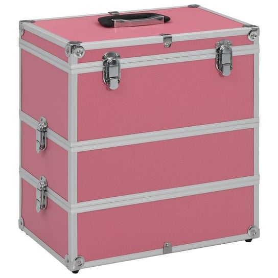 Kuferek na kosmetyki, 37 x 24 x 40 cm, różowy, aluminiowy VidaXL