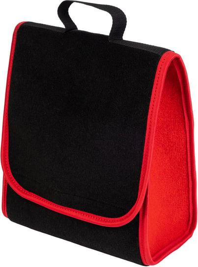 Kuferek samochodowych organizer torba bagażnika - MAX-DYWANIK (pionowy) – Czarny ( z czerwonymi boczkami) Max-Dywanik