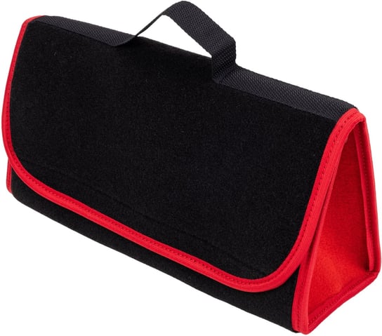 Kuferek samochodowych organizer torba bagażnika - MAX-DYWANIK (poziomy) – Czarny ( z czerwonymi boczkami) Max-Dywanik