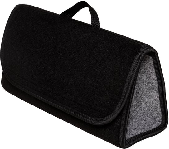 Kuferek samochodowych organizer torba bagażnika - MAX-DYWANIK (poziomy) – Czarny ( z popielatymi boczkami - taśma czarna) Max-Dywanik