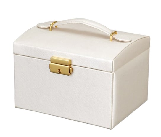 Kuferek Szkatułka Pudełko Organizer Na Biżuterię Biały Zolta