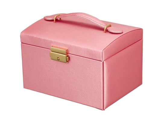 Kuferek Szkatułka Pudełko Organizer Na Biżuterię Różowy Zolta