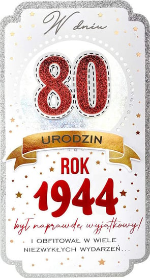 Kukartka, Karnet Pm-353 Urodziny 80 (Cyfry, Roczniki) 2024 Kukartka