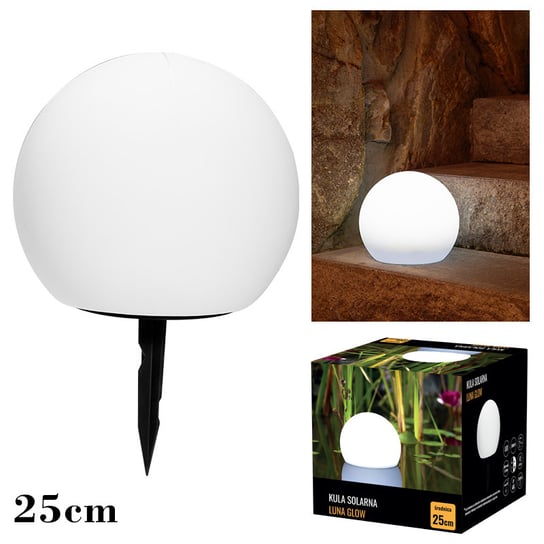 Kula lampa solarna led luna glow rozmiar l 25cm do wbijania i położenia Galicja