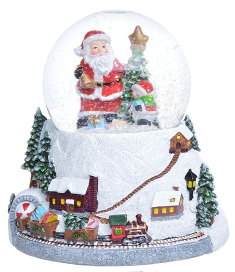 Kula śnieżna z Mikołajem i pozytywką MIA HOME, biała, 15x16 cm MIA home