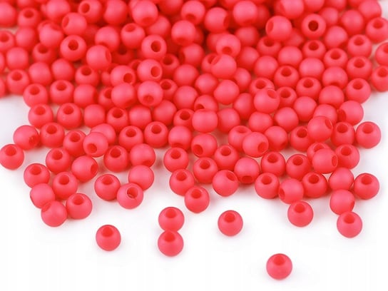 Kule Plastikowe Matowe Jasny Czerwony 4Mm 100Szt Inny producent