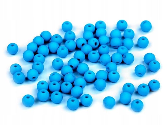 Kule Plastikowe Matowe Niebieski Lazur 6Mm 40Szt Inny producent