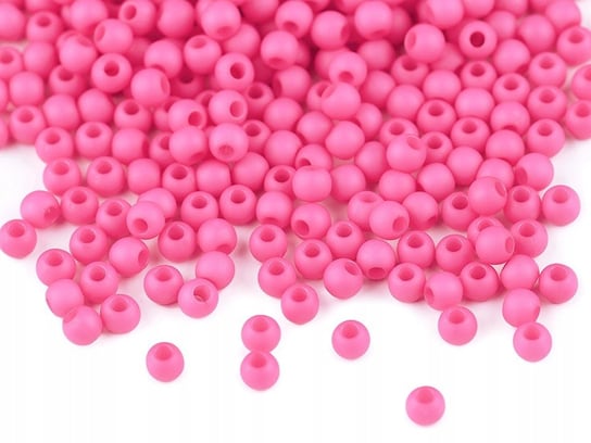 Kule Plastikowe Matowe Różowe 4Mm 100Szt Inny producent