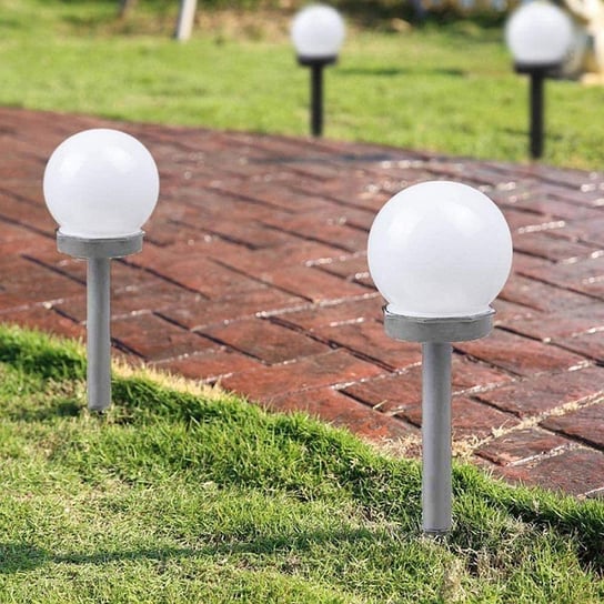 Kule solarne lampy ogrodowe białe zimne kula o średnicy 10cm 2 sztuki Inna marka