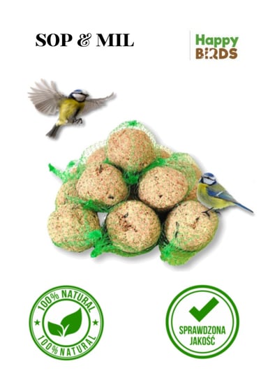 Kule tłuszczowe w siatce 90g 8 szt. Happy Birds