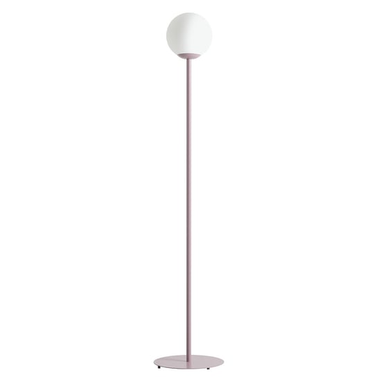 Kulista lampa podłogowa Pinne nowoczesna ball fioletowa biała Aldex