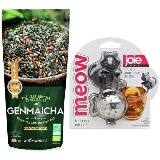 Kulka herbaciana z czarnego kota + herbata zielona Genmaicha 100 g Youdoit