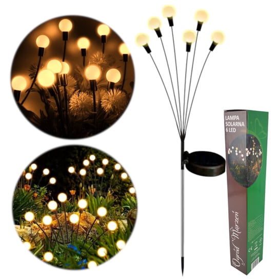 KULKI 6 LED NA PIKU LAMPKA OGRODOWA DO OGRODU WBIJANA SOLARNA NA SOLAR CORTINA