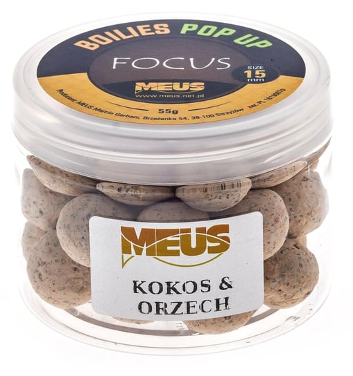 Kulki Pływające Meus Pop Up Focus 15mm - Kokos Orzech MEUS