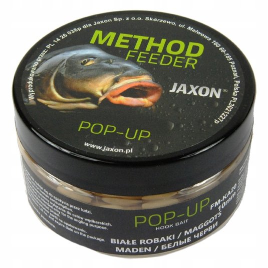 KULKI POP UP Method Feeder 10mm JAXON BIAŁE ROBAKI Jaxon