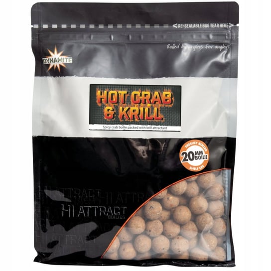 KULKI ZANĘTOWE PROTEINOWE DYNAMITE BAITS BOILIES HOT CRAB & KRILL 20 MM 1KG DYNAMITE BAITS