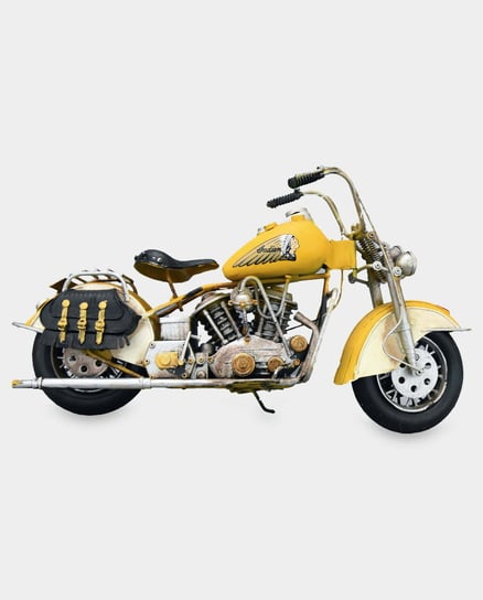 Kultowy Motocykl Indian Żółty Model Metalowy rzezbyzbrazu.pl