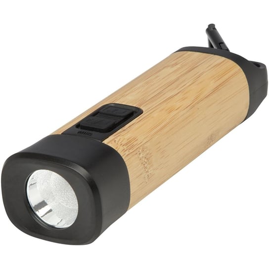 Kuma latarka z karabińczykiem wykonana z bambusa i tworzyw sztucznych pochodzących z recyklingu z certyfikatem RCS UPOMINKARNIA