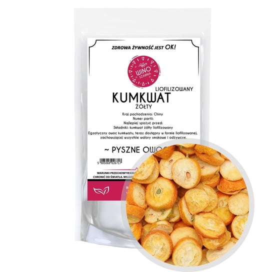 Kumkwat żółty liofilizowany połówki - 100g Kumquat owoc Winoszarnia