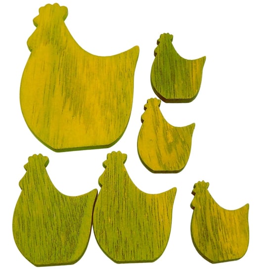 Kura Drewniana Żółto-Zielona Mix Rozmiarów 6szt Siima