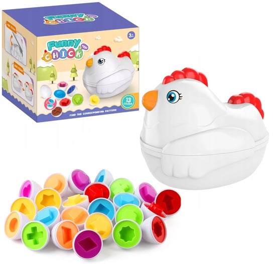 Kura Z Jajkami Kształty Kolory Zabawka Dla Dzieci Trifox