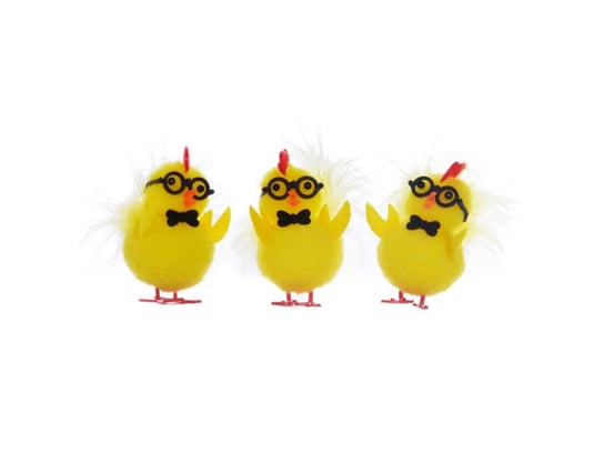 Kurczaczki wielkanocne w okularach - 5 cm - 3 szt. Arpex