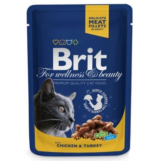 kurczak z indykiem Brit Cat For Wellness & Beauty, 100 g Brit