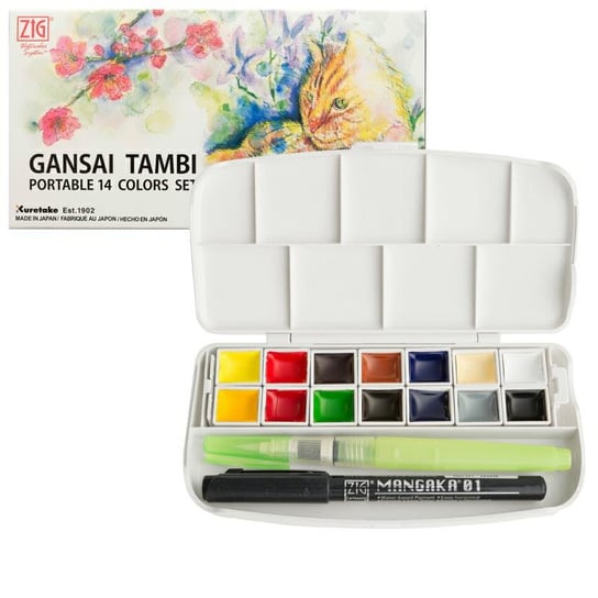Kuretake Gansai Tambi Portable 14 Setcolours Kg301-1 Inna marka