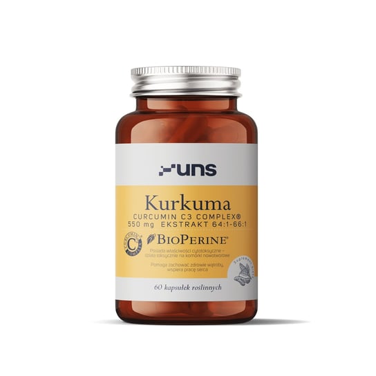 KURKUMA + BIOPERINE Suplementy diety, 60 vege kaps. Uns