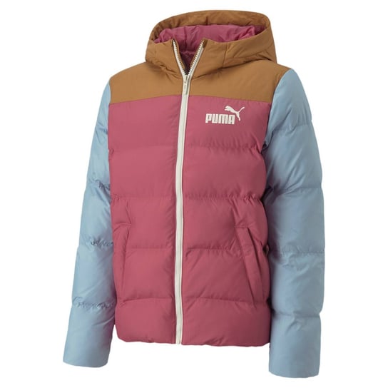 Kurtka z kapturem dziewczęca Puma COLOURBLOCK POLYBALL różowa 84986045-110 Puma