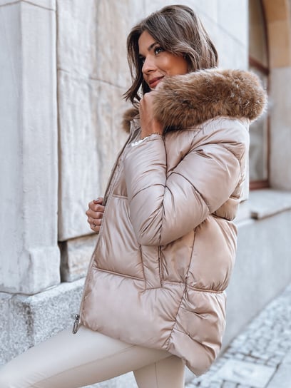 Kurtka zimowa damska pikowana SPARKLE kamelowa Dstreet TY3948-L Dstreet