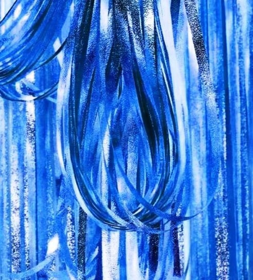 Kurtyna niebieska efekt chromu 100x200 cm Inna marka