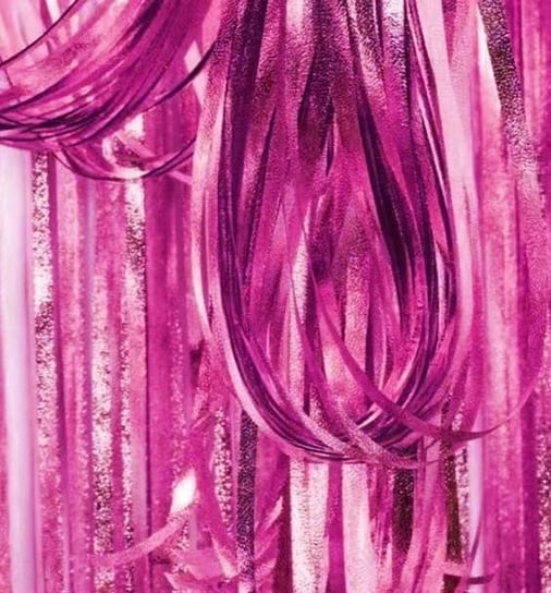 Kurtyna różowa fuksjowa chrom efekt 100x200 cm Inna marka