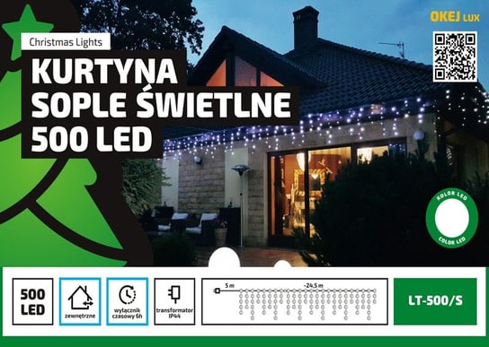 Kurtyna Sople LED 24,5 m 500 LED LT-500/S/M, barwa wielokolorowa Multimix